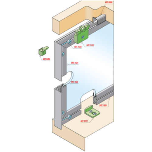 Straight Sliding Fitting for Glass Doors